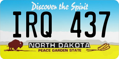 ND license plate IRQ437
