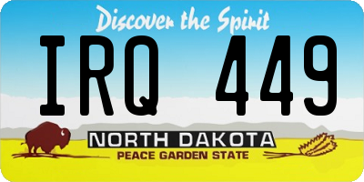 ND license plate IRQ449