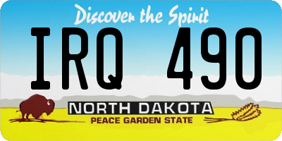 ND license plate IRQ490