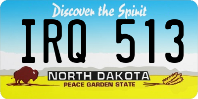 ND license plate IRQ513