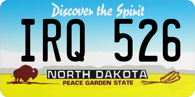 ND license plate IRQ526
