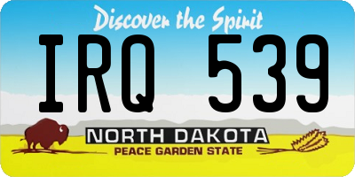 ND license plate IRQ539
