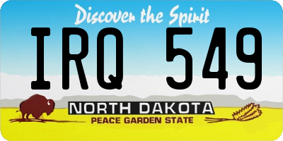 ND license plate IRQ549