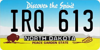 ND license plate IRQ613