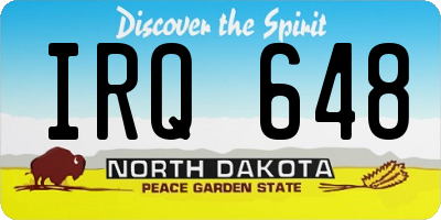 ND license plate IRQ648