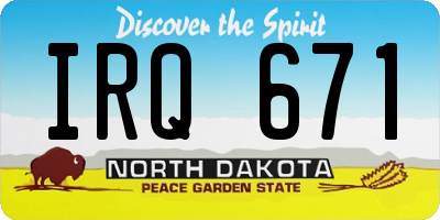 ND license plate IRQ671