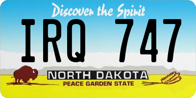 ND license plate IRQ747