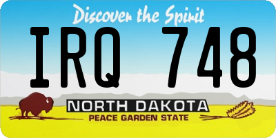 ND license plate IRQ748