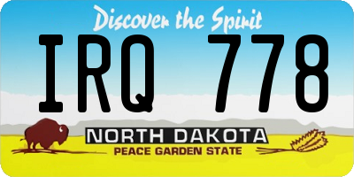 ND license plate IRQ778