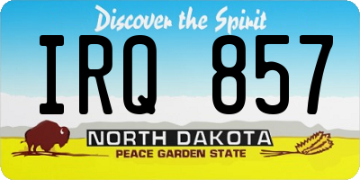 ND license plate IRQ857