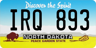 ND license plate IRQ893