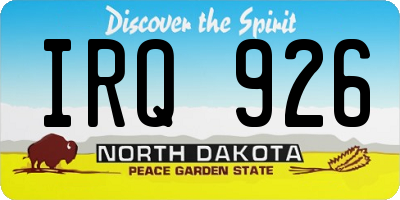 ND license plate IRQ926