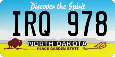 ND license plate IRQ978