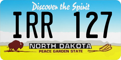 ND license plate IRR127