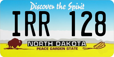 ND license plate IRR128