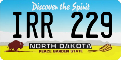 ND license plate IRR229