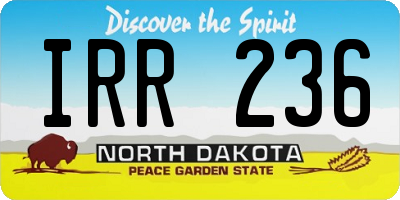 ND license plate IRR236