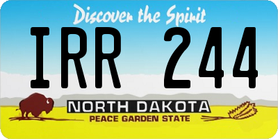 ND license plate IRR244