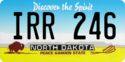 ND license plate IRR246