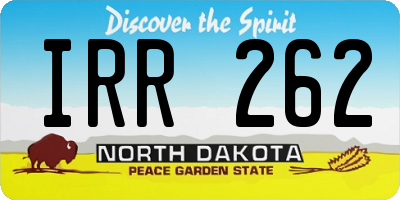 ND license plate IRR262