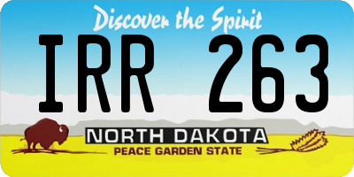 ND license plate IRR263