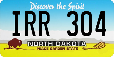 ND license plate IRR304