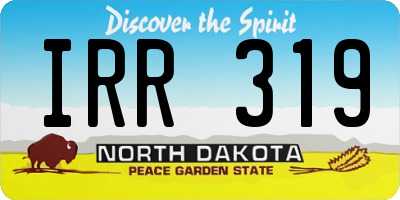 ND license plate IRR319