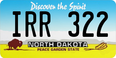 ND license plate IRR322