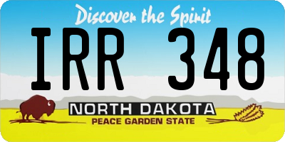 ND license plate IRR348
