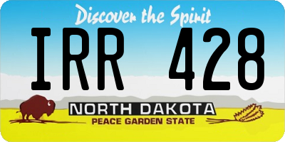 ND license plate IRR428