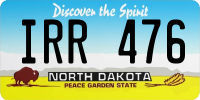 ND license plate IRR476