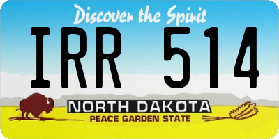 ND license plate IRR514