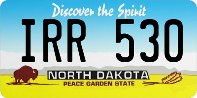 ND license plate IRR530