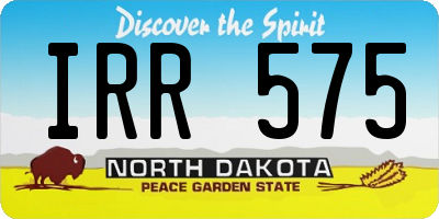 ND license plate IRR575