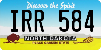 ND license plate IRR584