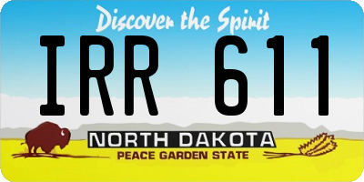 ND license plate IRR611