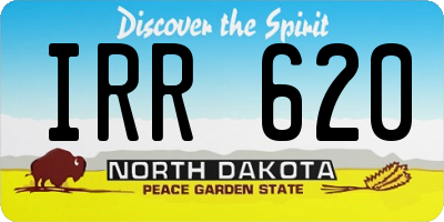 ND license plate IRR620