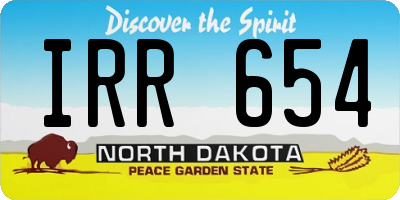 ND license plate IRR654