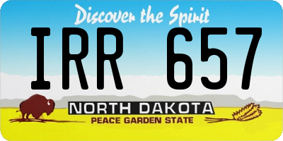 ND license plate IRR657