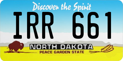 ND license plate IRR661