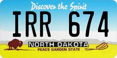 ND license plate IRR674