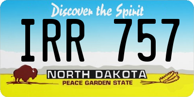 ND license plate IRR757