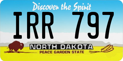 ND license plate IRR797