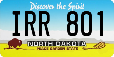 ND license plate IRR801