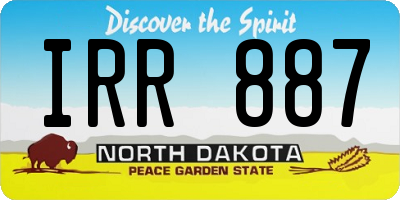 ND license plate IRR887