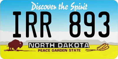 ND license plate IRR893