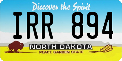 ND license plate IRR894