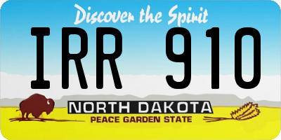 ND license plate IRR910
