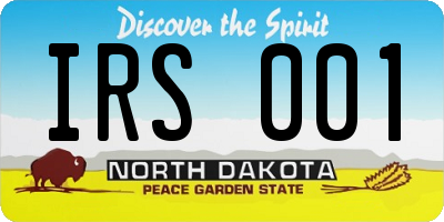 ND license plate IRS001