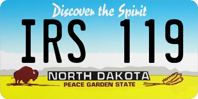 ND license plate IRS119